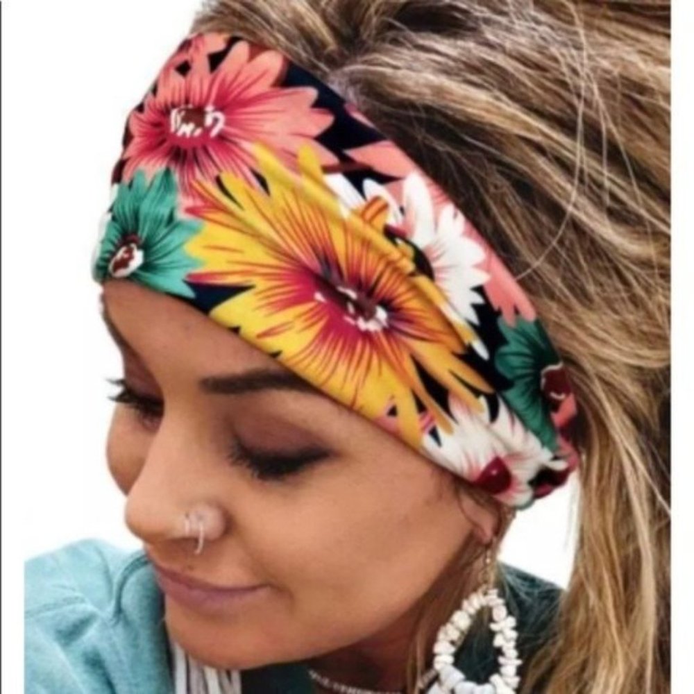 Bohemian Wide Soft Floral Headband